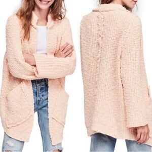 Free People XS Peach/pink Waterfront Open Cardigan